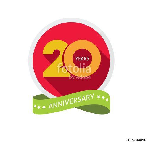 Twentieth Logo - Twenty years anniversary logo, 20 year birthday sticker label, 20th