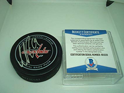 Backstrom Logo - Nicklas Backstrom Signed Hockey Puck - Official Beckett COA 1A ...