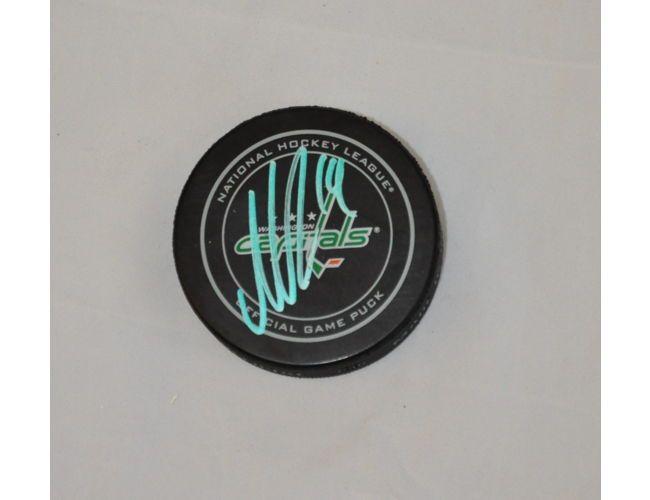 Backstrom Logo - Nicklas Backstrom Autographed Capitals Puck - Capitals Green Auction ...