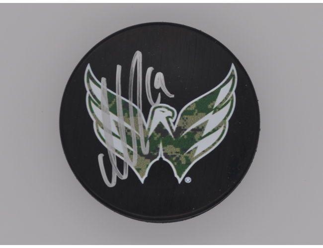 Backstrom Logo - Nicklas Backstrom Signed Capitals Military Night Puck - 2019 ...