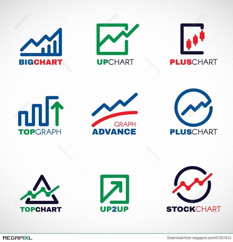 Stock Logo - Stock Chart Or Market Business Graph Line Logo Vector Set Design ...