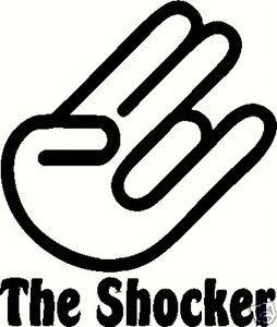 Shocker Logo - Details about The shocker finger & Hand with logo sticker BLACK