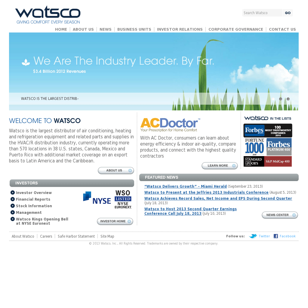 Watsco Logo - Watsco Competitors, Revenue and Employees - Owler Company Profile