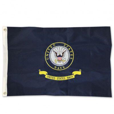 X3 Logo - NAVY LOGO 2 SIDED EMBROIDERED FLAG (2'X3')