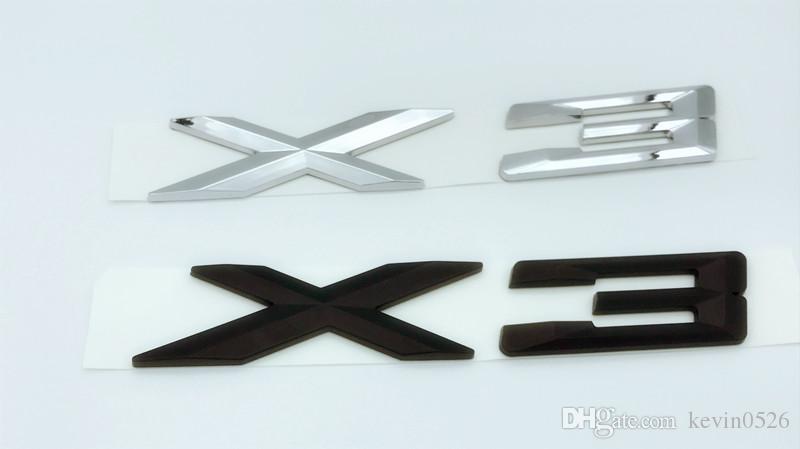 X3 Logo - 1pcs ABS Chrome Black X3 Letters Number Trunk Rear Emblem Decal Badge Sticker For BMW X3