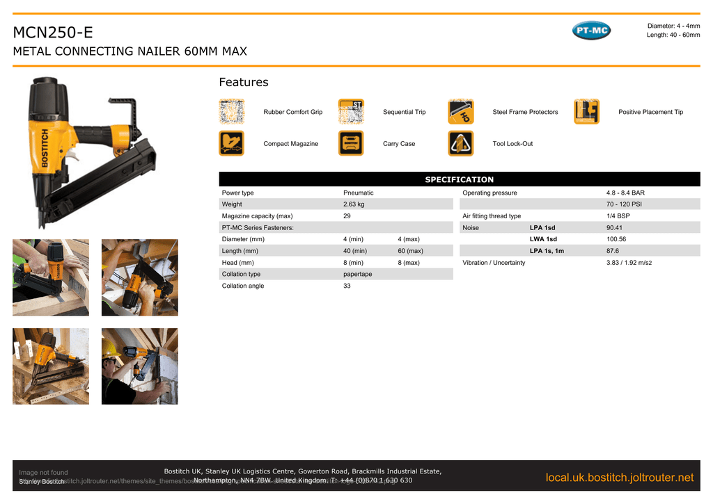 Bostitch Logo - MCN250-E - Bostitch UK | manualzz.com