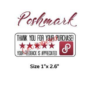 Poshmart Logo - Details about 50 NEW Poshmark Thank You Stickers / Labels.