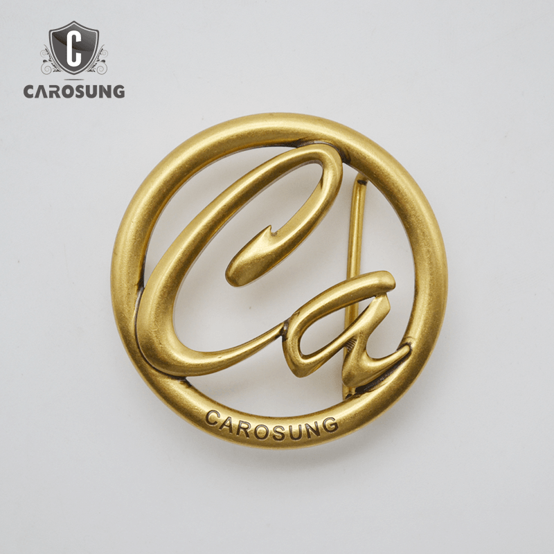 Brass Logo - custom name letter logo solid brass belt buckle for women