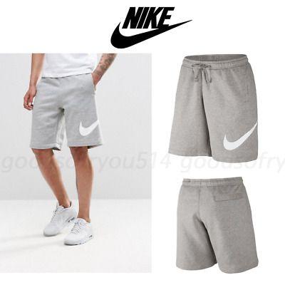 Shorts Logo - NIKE CLUB SHORTS WITH LARGE LOGO FLEECE EXP GREY 843520-063 | eBay