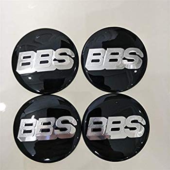 BBS Logo - Amazon.com: Four Size Option 70mm Black Silver Resin BBS Car Wheel ...