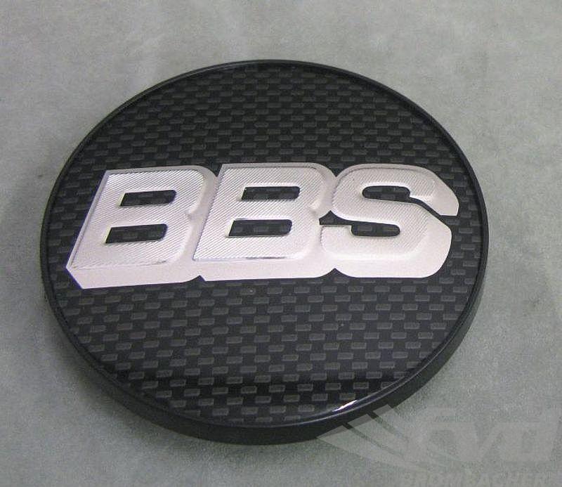 BBS Logo - Center Cap - BBS - Black Carbon Look / Silver Logo - 70.6 mm OD