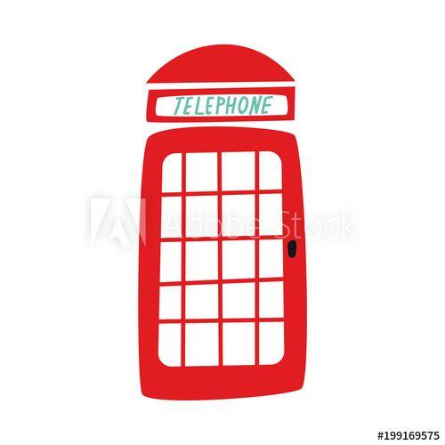 Phonebooth Logo - vector flat british red phone booth icon. isolated illustration on a