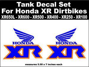 Bwo Logo - Details about Tank decals for Honda XR100 XR200 XR250 XR400 XR500 XR600  XR650L dirtbikes bwo