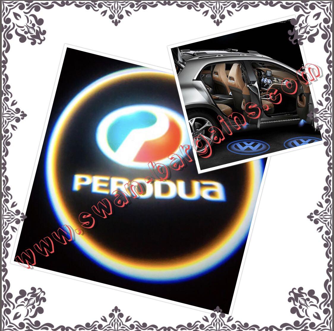 Perodua Logo - 2pcs Perodua Logo Universal Magnetic Wireless Car Door Puddle Ghost Shadow  Courtesy Greetings Projector LED Light Compatible with Perodua Axia Bezza