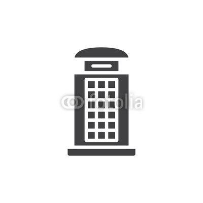 Phonebooth Logo - Phone booth icon vector, filled flat sign, solid pictogram isolated