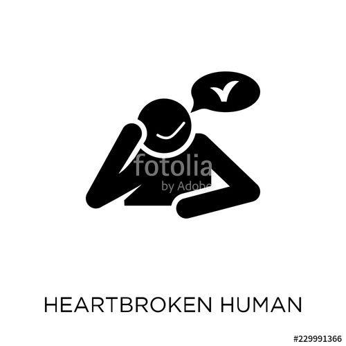 Heartbroken Logo - heartbroken human icon. heartbroken human symbol design