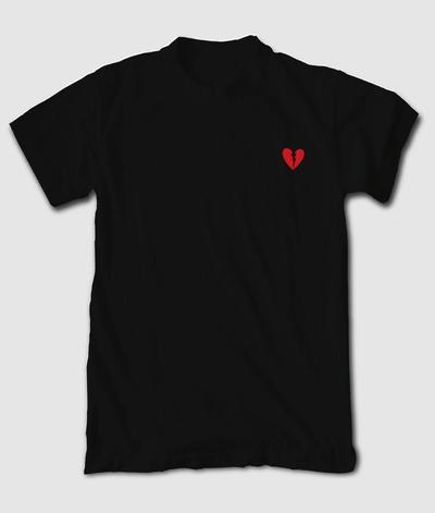 Heartbroken Logo - Broken Heart Embroidered Mens T-Shirt