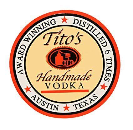 Tito's Logo - Tito's Vodka Sticker Decal 4 Round: Computers & Accessories