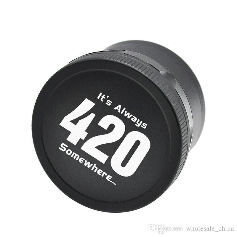 420 Logo - 420 Logo Aeronautic Aluminum Metal Dry Herb Grinder 63mm Diameter 4 Layers  Herbal Grinders Free Shipping DHL