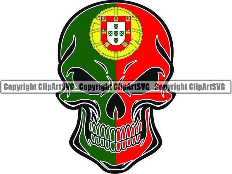 Portuguese Logo - Portugal Skull Shaped Flag Portuguese Europe European Country World  National Nation Love Logo Art .JPG .PNG Clip Art Design Graphic File