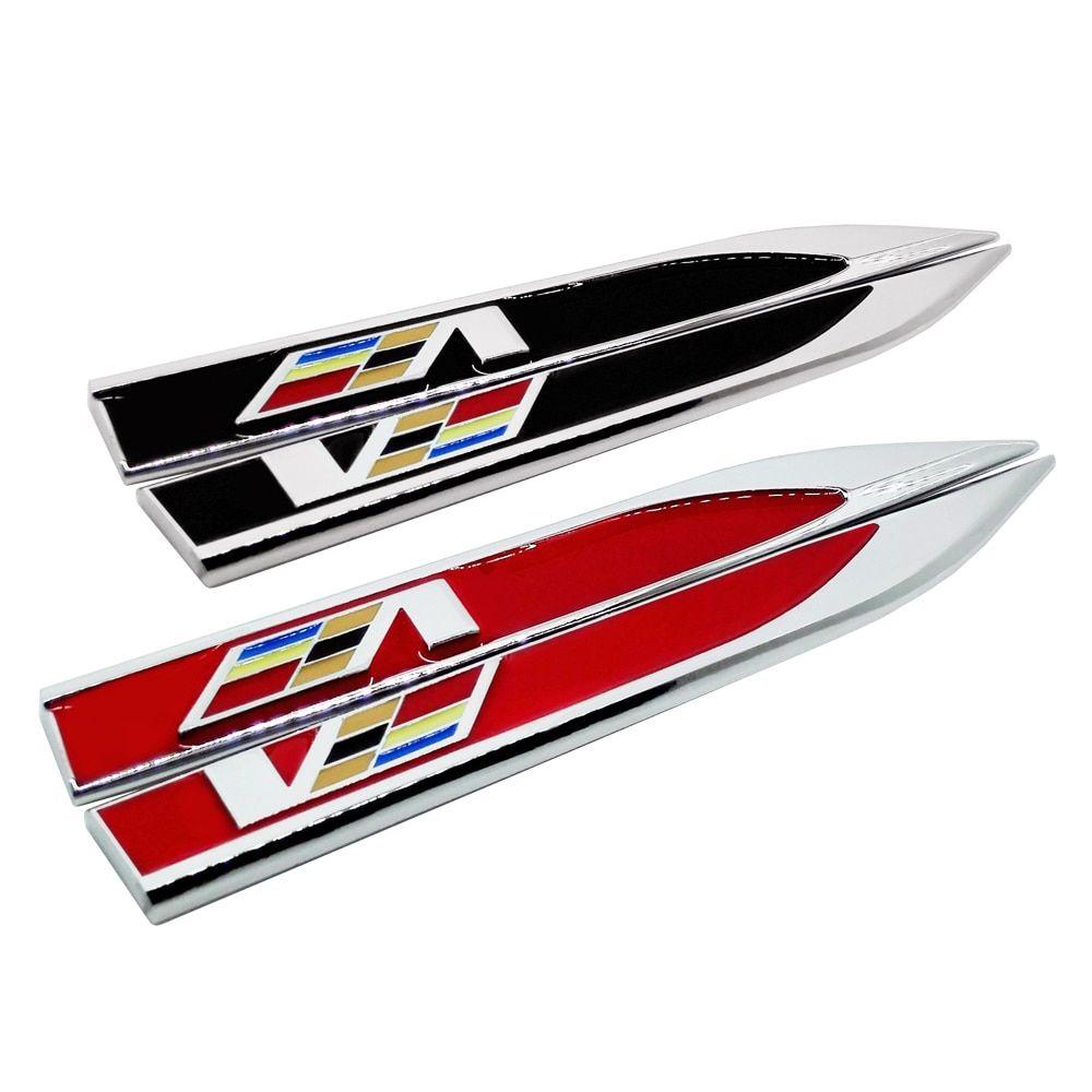 CTS-V Logo - US $8.79 20% OFF|Car Fender Side Sticker Metal V Logo Auto Badge Emblem  Decals for Cadillac CTS SRX Escalada BLS XT5 CT6 XTS ATS XLR SLR STS dts-in  ...