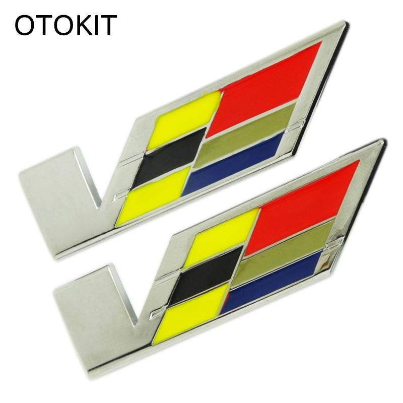 CTS-V Logo - 1PC Metal 3D Car Tail Badge Emblem V Logo Sticker for Cadillac SRX XTS ATS  CTS ATSL Modified Car Decoration Sticker Decal