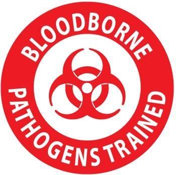 Pathogen Logo - Bloodborne Pathogens Trained Hard Hat Labels