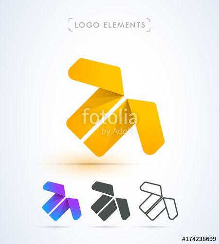Rotated Logo - Vector abstract logo elements. Rotated letter T letter. Material