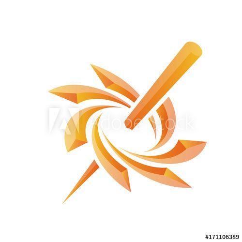 Rotated Logo - Orange Letter B Star Rotated Logo this stock illustration