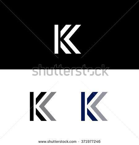Rotated Logo - Letter K and rotated letter V vector logo. Letters. Logos