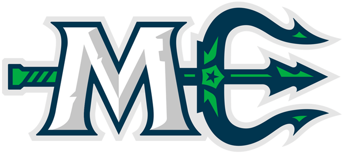 Bevel Logo - Maine Mariners Primary Logo (2019) M in white with a silver
