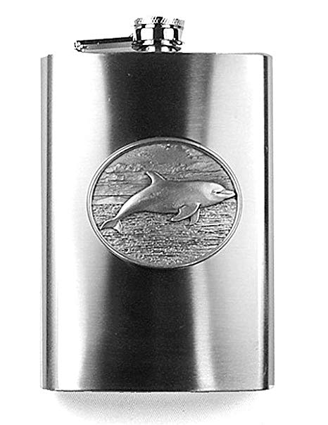 Bottlenose Logo - Amazon.com | Bottlenose Dolphin Pewter Emblem 8 oz Travel Hip Flask ...