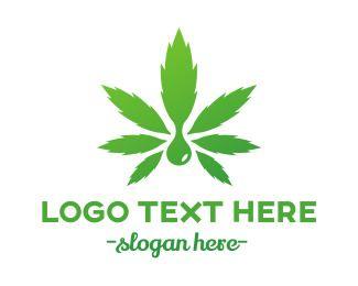 Cannabis Logo - Weed Droplet Logo