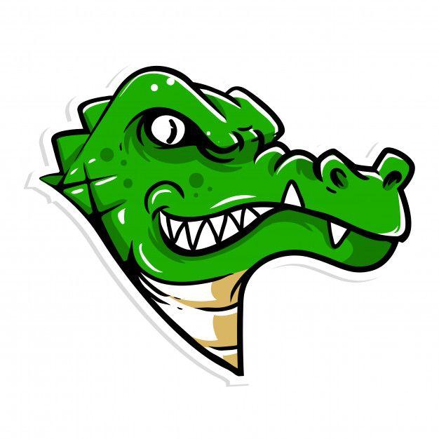 Green Crocodile Logo - Crocodile head mascot logo Vector | Premium Download