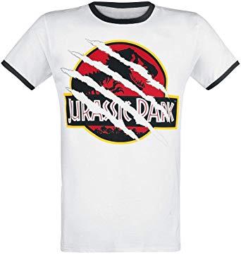 R.I.p.p.e.d Logo - Jurassic Park Ripped Logo T-Shirt White-Black M: Amazon.co.uk: Clothing