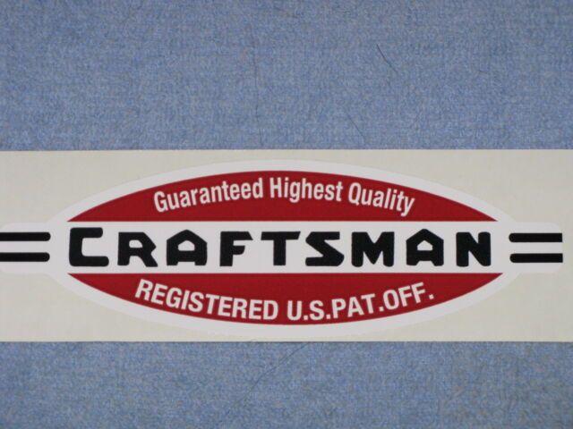 1940'S Logo - Craftsman Made Lathe Tool Vinyl Sticker Decal 1940's Logo Registered US Pat  off