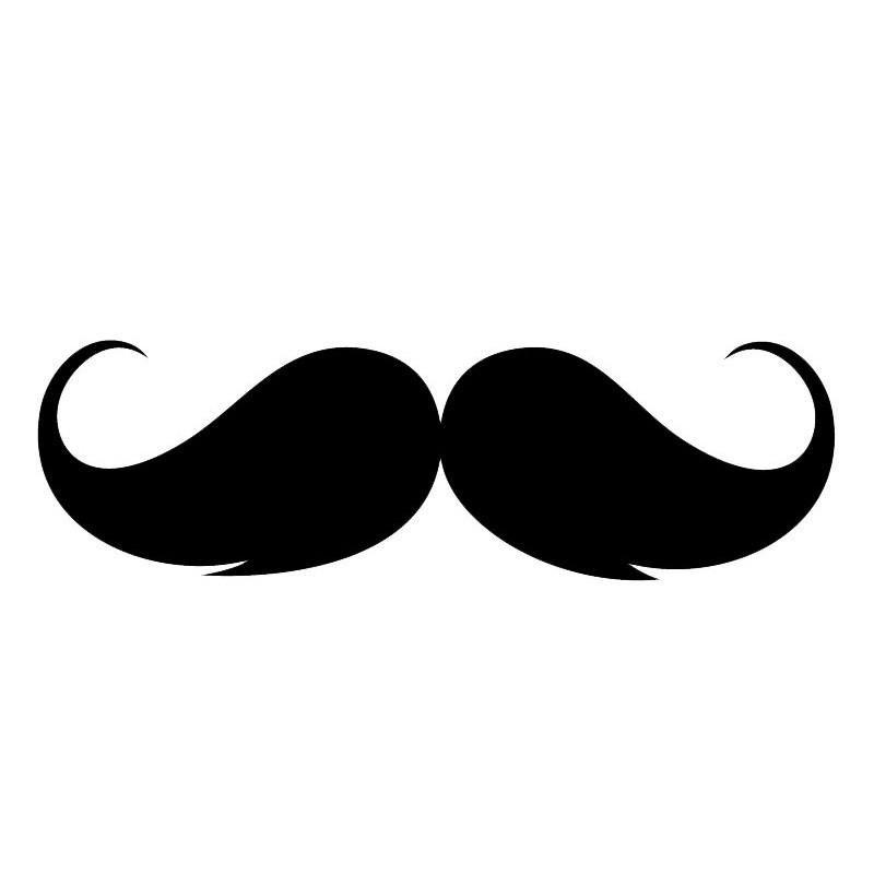 Mustache Logo - STKR1305 Mustache Logo Sticker