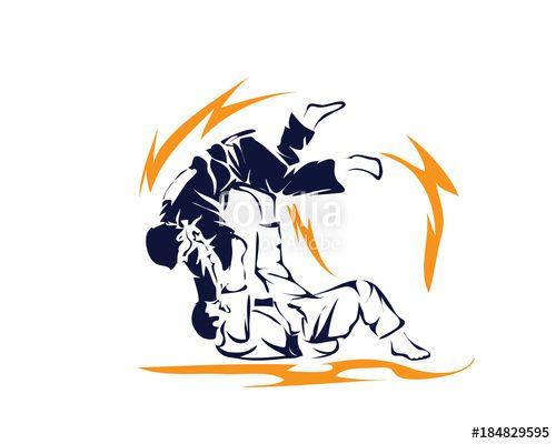Judo Logo - Passionate Judo Athlete In Action Logo Stock Image And Royalty Free