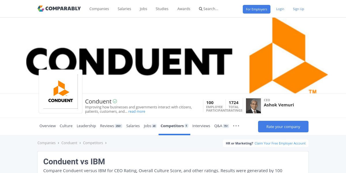 Conduent Logo - Conduent vs IBM | Comparably