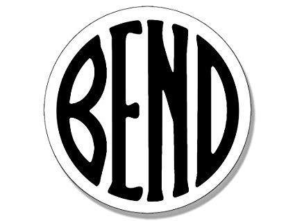 Bend Logo - American Vinyl White Round Bend Oregon Sticker Logo