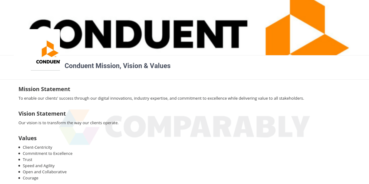 Conduent Logo - Conduent Mission, Vision & Values