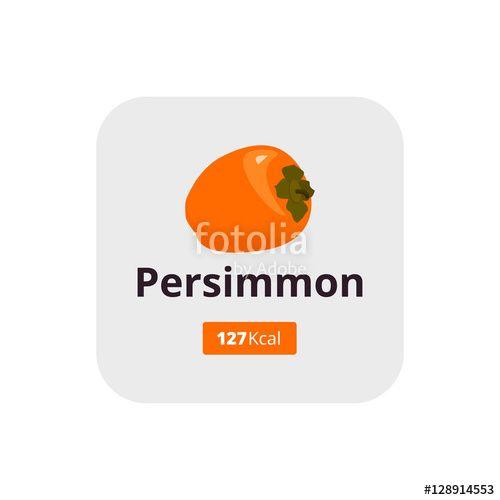 Persimmon Logo - Persimmon calories. Persimmon icon in flat style. Persimmon logo ...