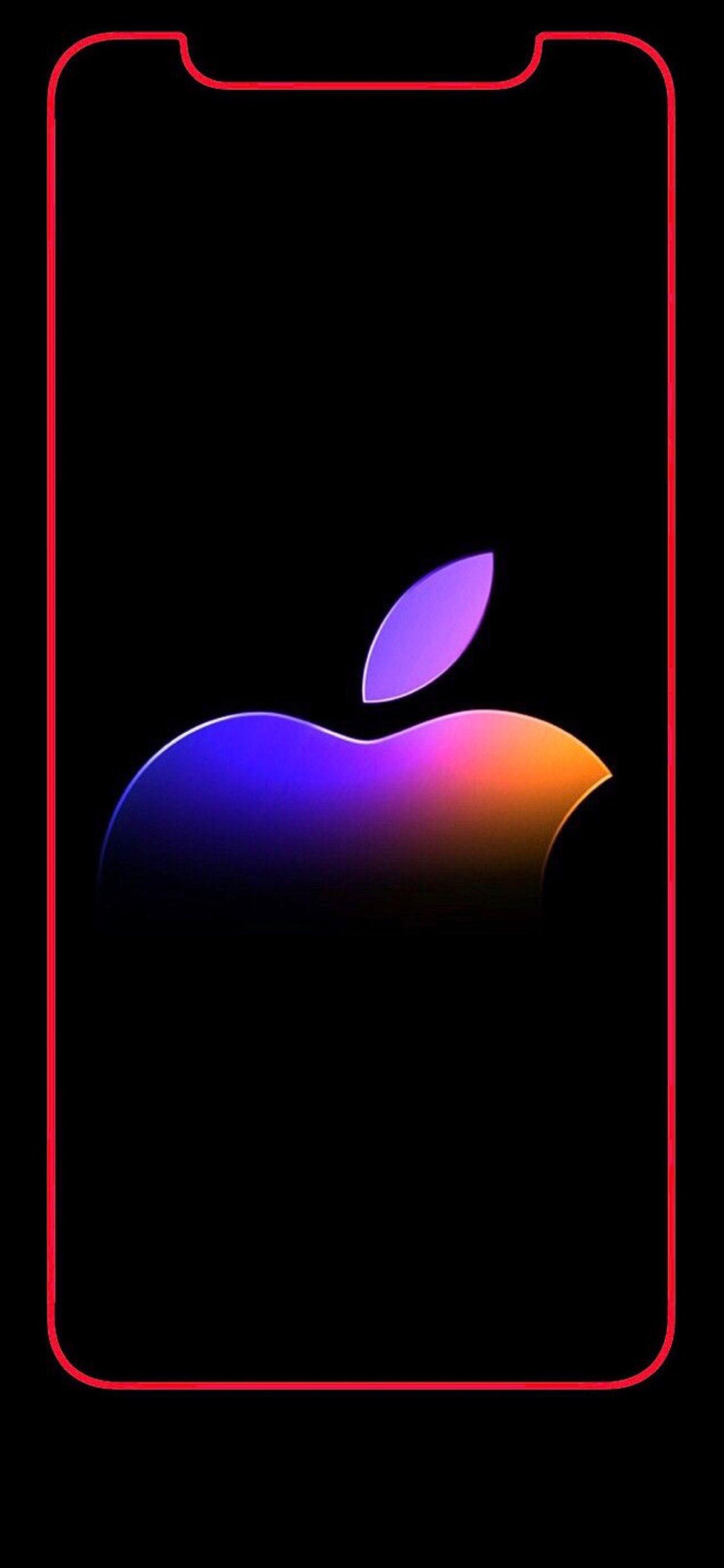 Iphonex Logo - Wallpaper iPhone X - Apple logo rainbow 4 | IPhone X Wallpaper by ...