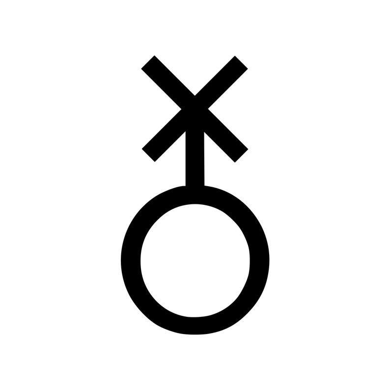 Gender Logo - NONBINARY GENDER SYMBOL Vinyl Decal Sticker - Genderqueer Sign *Free  Shipping*