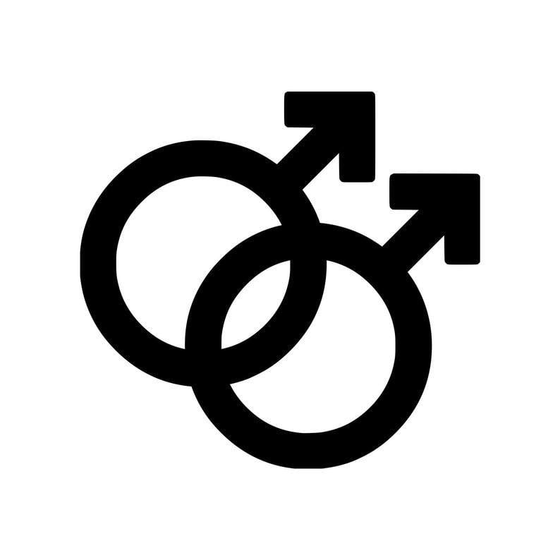 Gender Logo - Double Male Gender Symbol Sign Vinyl Decal Sticker - Homosexual Gay LGBTQ  *Free Shipping*