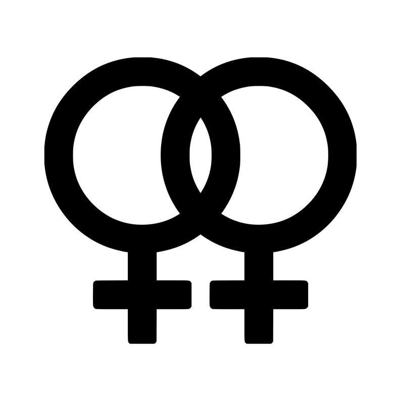 Gender Logo - DOUBLE FEMALE Gender Symbol Vinyl Sticker - Sign Lesbian Gay LGBTQ - Die  Cut Decal