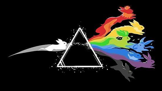 Eeveelutions Logo - HD wallpaper: Dark Side of the Moon by Pink Floyd, Pokémon, prism