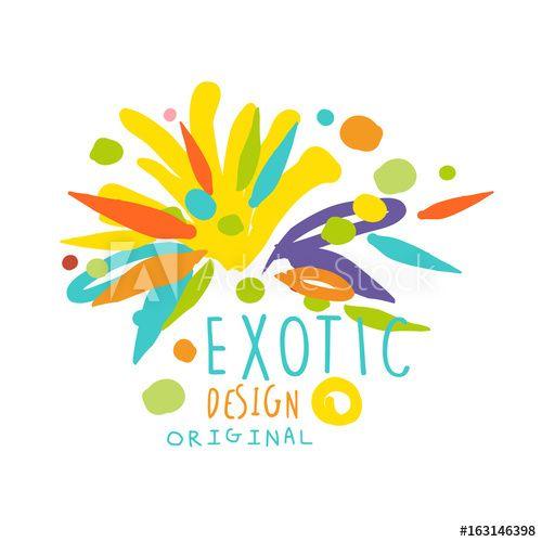 Exotic Logo - Exotic logo original design, summer travel hand drawn vector ...