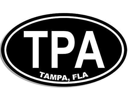 TPA Logo - Amazon.com: American Vinyl Black Oval TPA Tampa FLA Sticker (City of ...