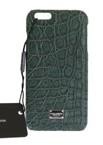 Green Crocodile Logo - NEW $700 DOLCE & GABBANA Phone Case Green Crocodile Leather Logo ...